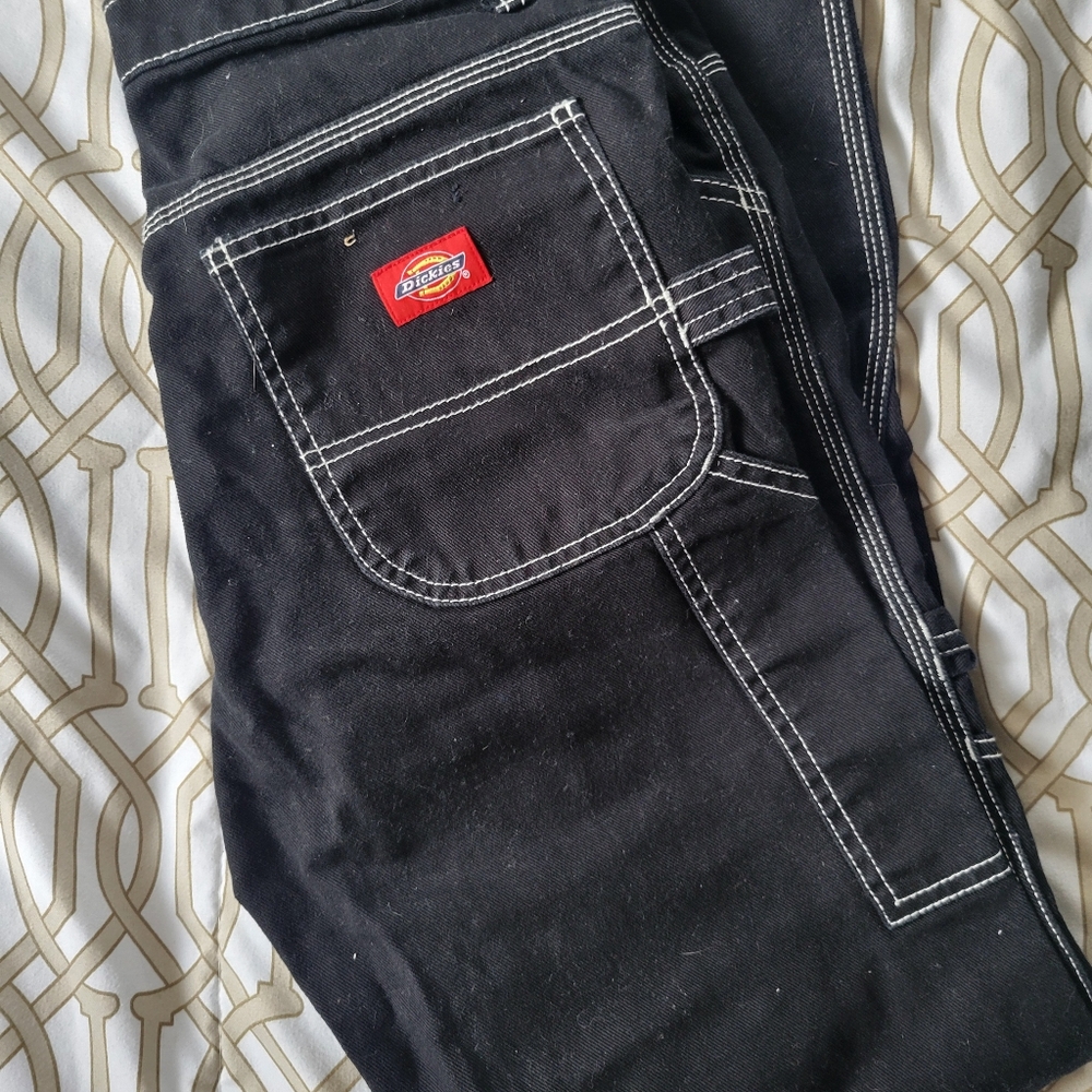 Dickies Women’s Black Utility Carpenter Pants with Contrast Stitching